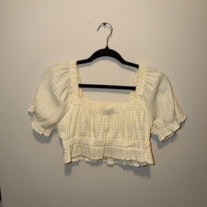 URBAN Romantics Yellow Checkered Crop Top
